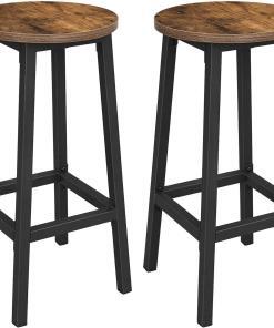 Set of 2 Bar Stools Kitchen Chairs