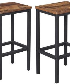 Set of 2 Bar Stools Kitchen Chairs Industrial